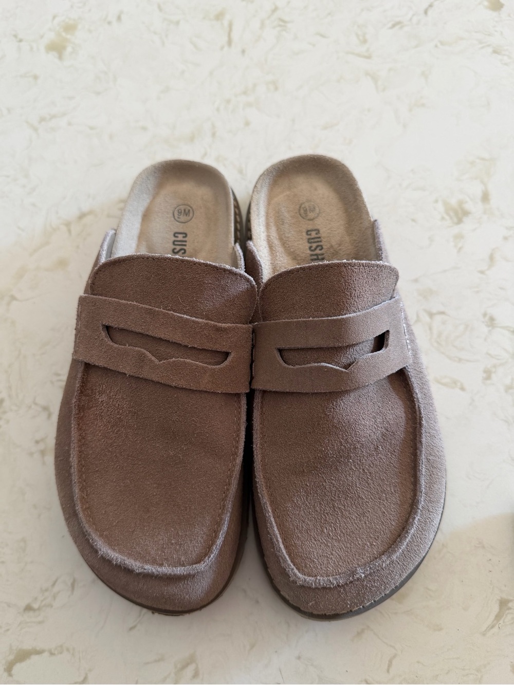 Cushionaire Women's Taupe Suede Slip-On Mule - Picture 2 of 3